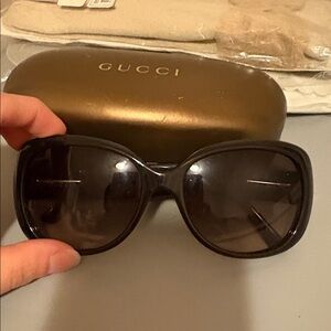 Gucci Gold and Brown Eyeglass Case